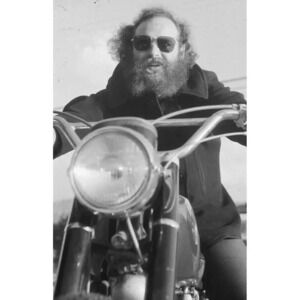 Vintage 1960's Black & White Grunge Biker (Steam Punk) Motorcycle Man Beard #366